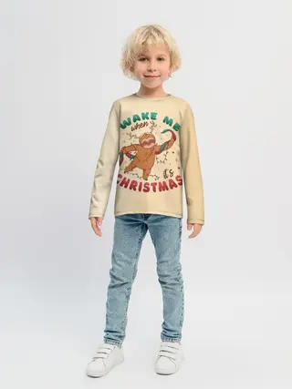 Детский лонгслив / Новогодний ленивец