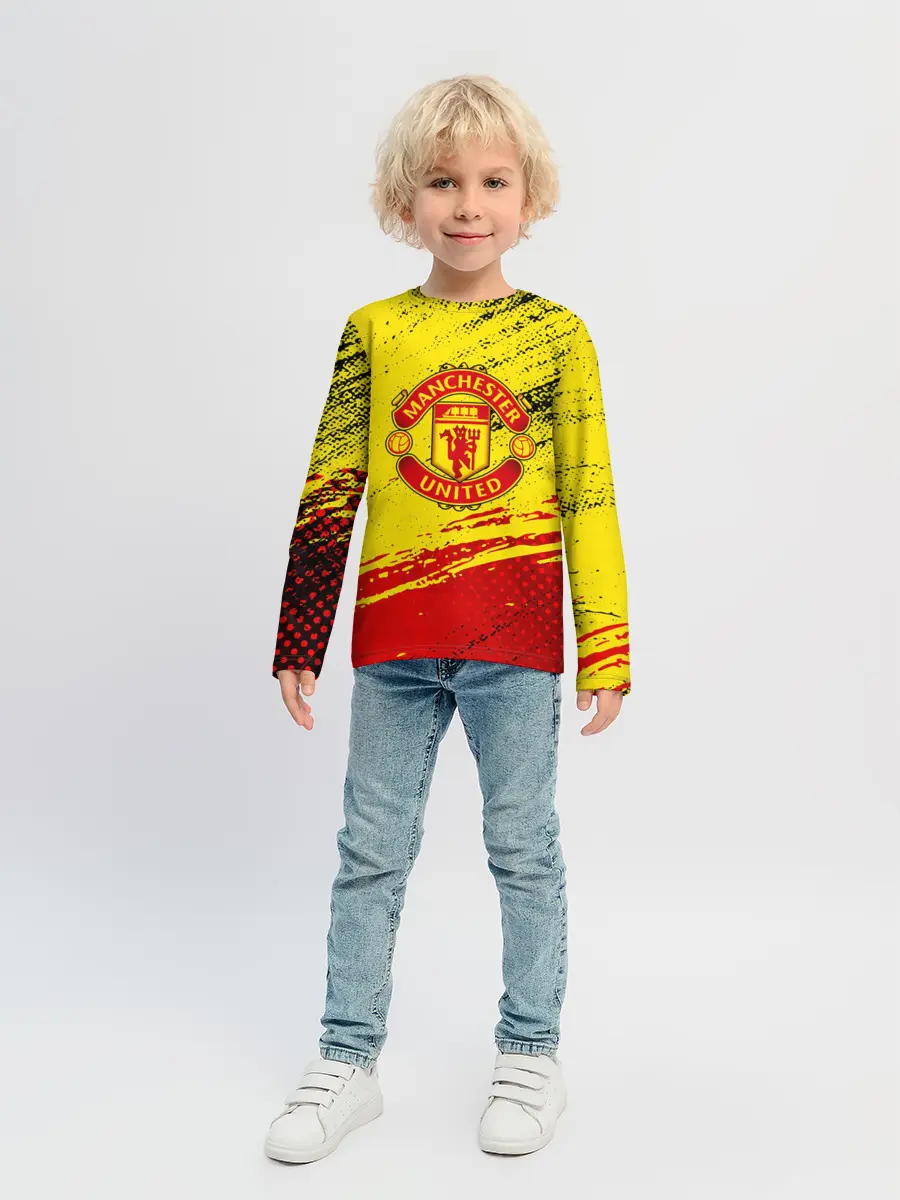 Детский лонгслив / Manchester United Футбольный клуб.