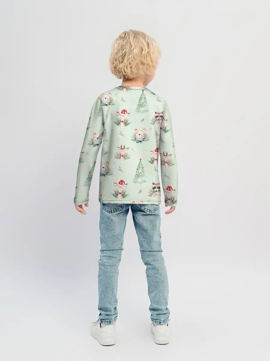 Детский лонгслив / Олени, медведи и еноты
