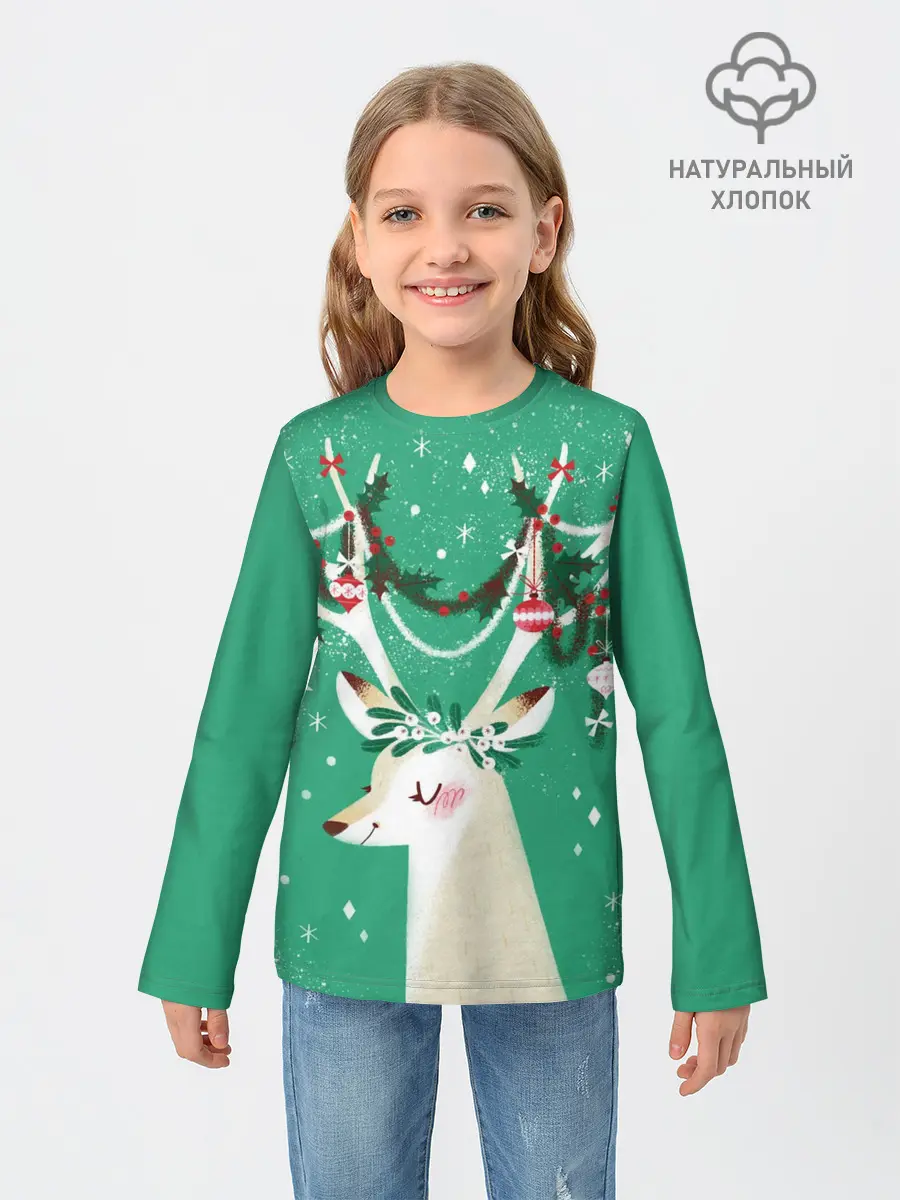 Детский лонгслив / Олень. Новый год