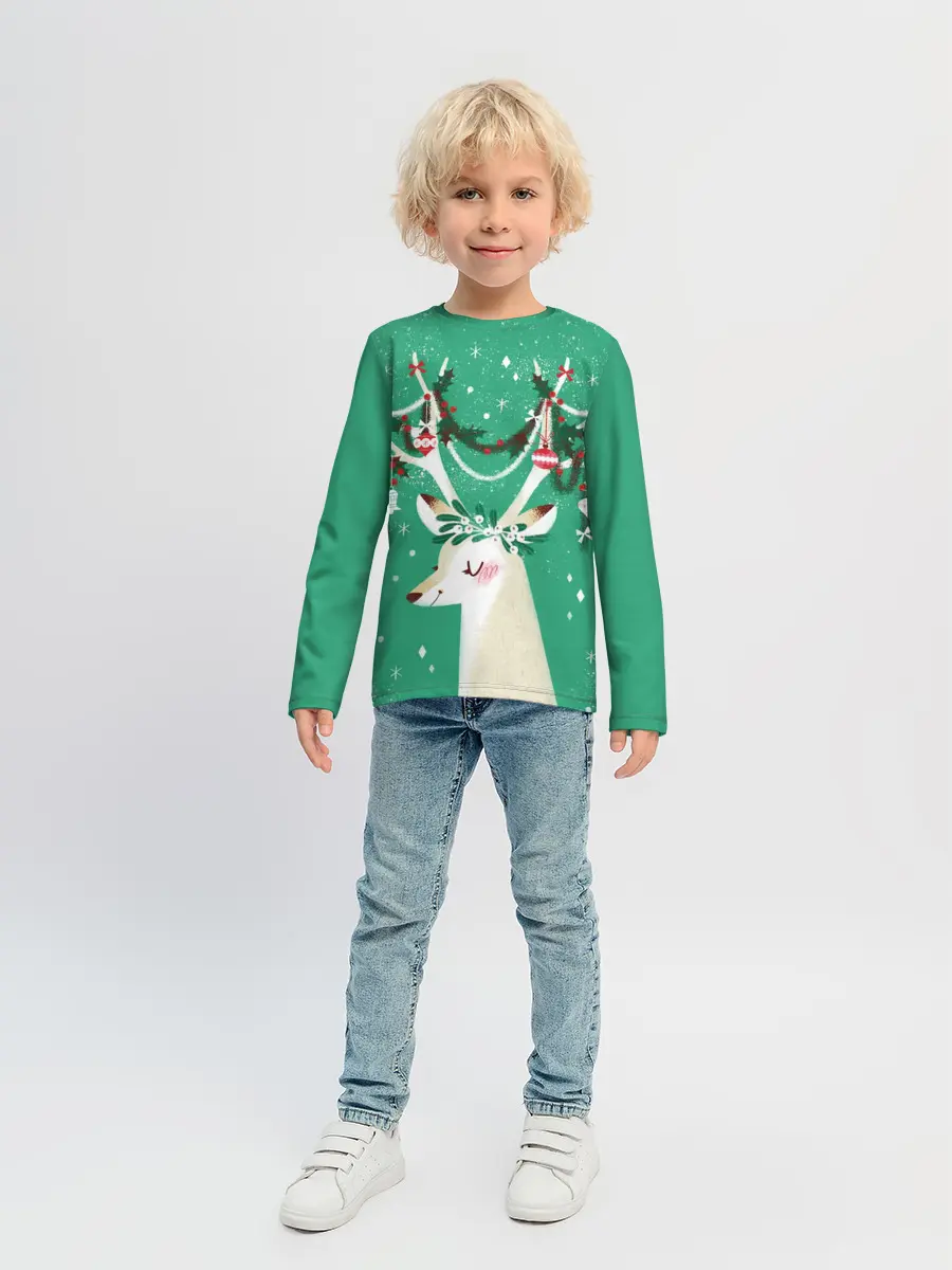 Детский лонгслив / Олень. Новый год