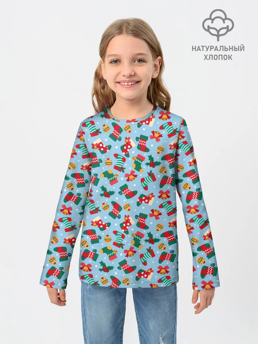 Детский лонгслив / Christmas Background