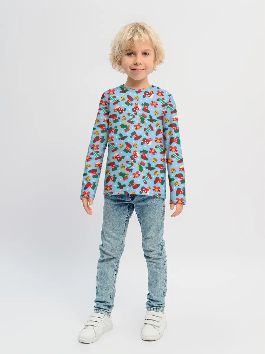 Детский лонгслив / Christmas Background