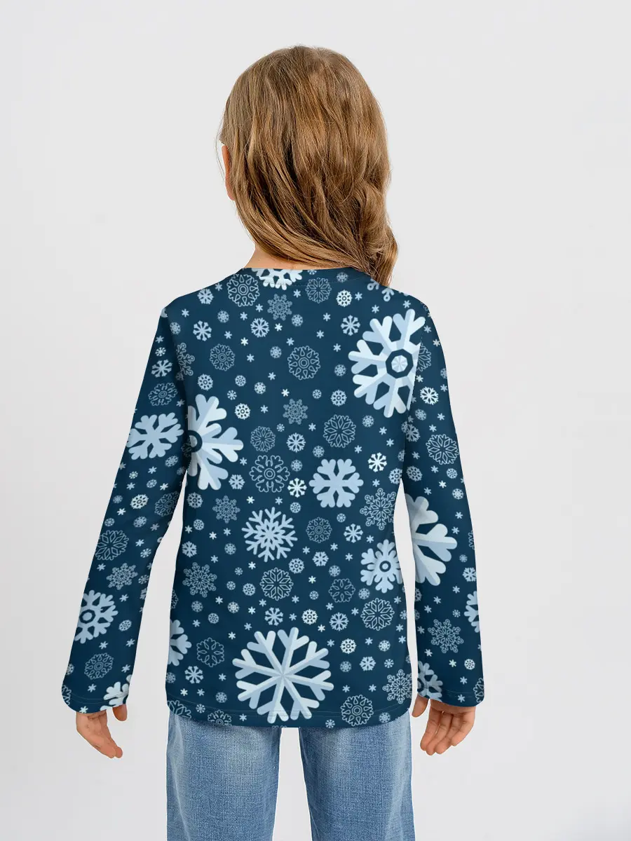 Детский лонгслив / Новогодние снежинки, новый год