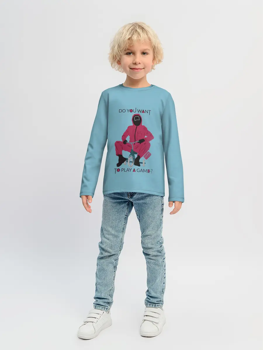 Детский лонгслив / ИГРА В КАЛЬМАРА DO YOU WANT TO PLAY A GAME?