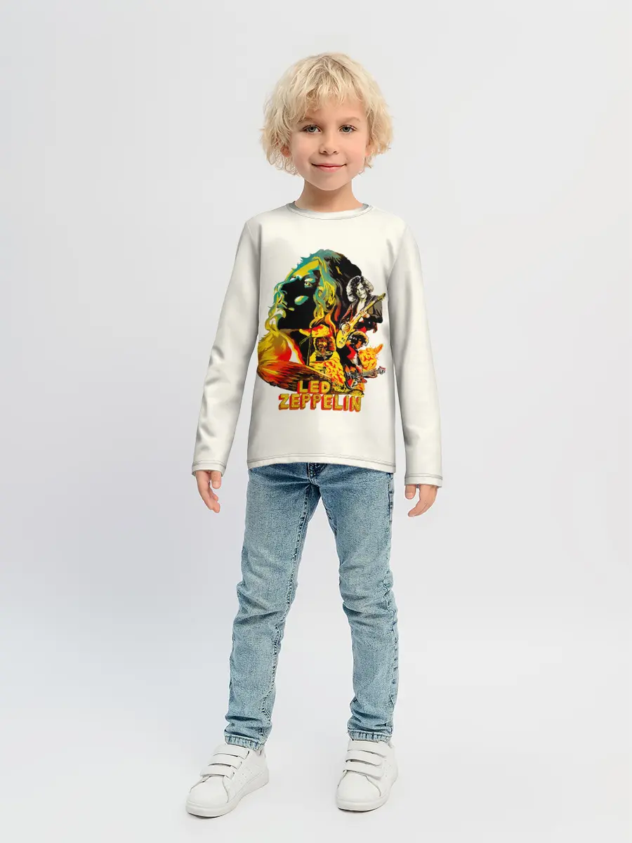 Детский лонгслив / Группа Led Zeppelin арт