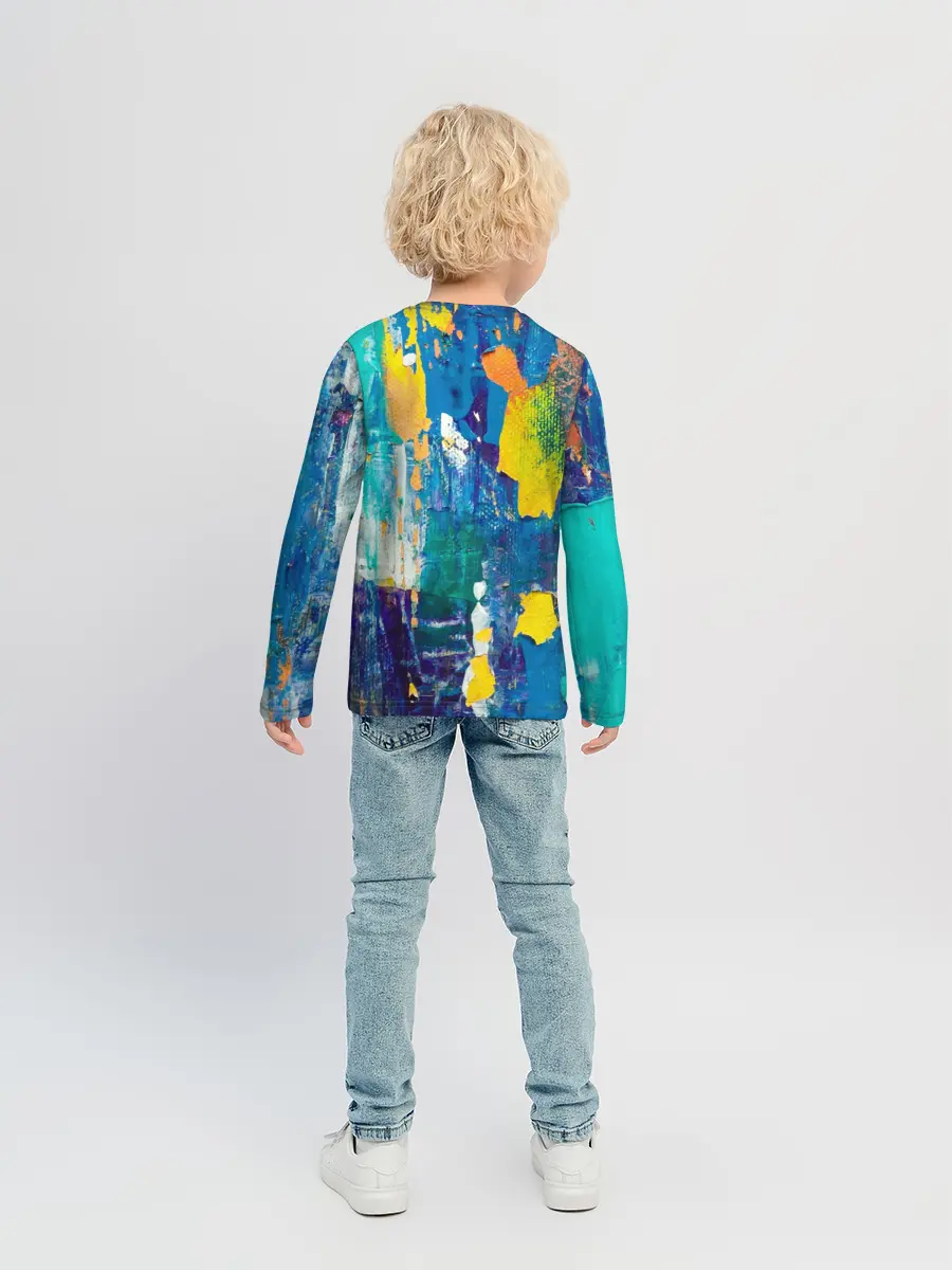 Детский лонгслив / Краской по ткани