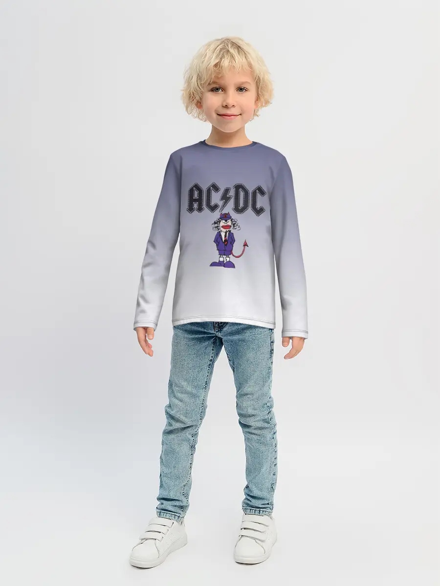 Детский лонгслив / Ангус Янг чертик AC/DC
