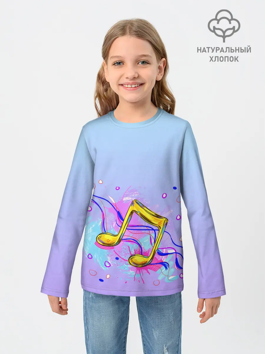 Детский лонгслив / ноты краски музыканту