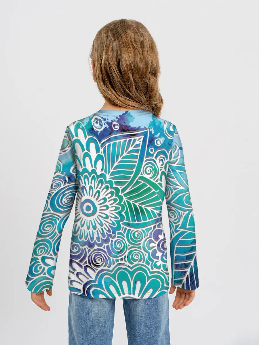 Детский лонгслив / цветочный узор