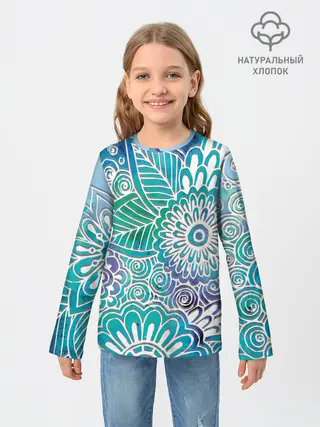 Детский лонгслив / цветочный узор