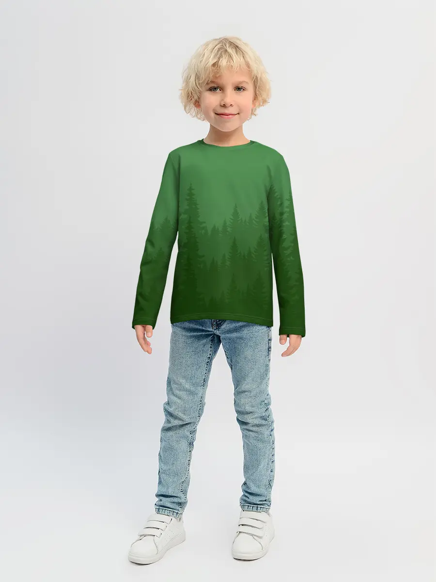 Детский лонгслив / Зеленый Лес