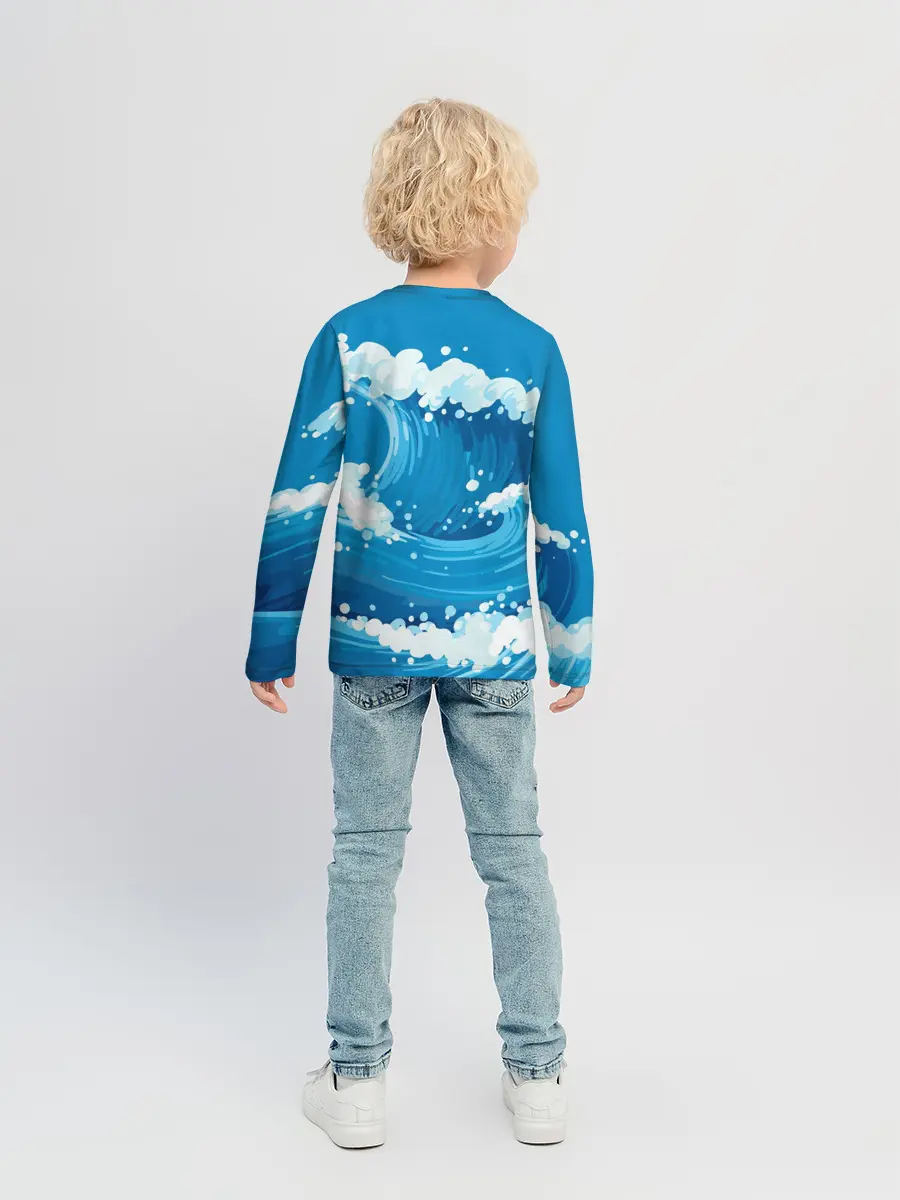 Детский лонгслив / Волны
