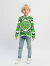 Детский лонгслив / Славянский Узор Зеленый