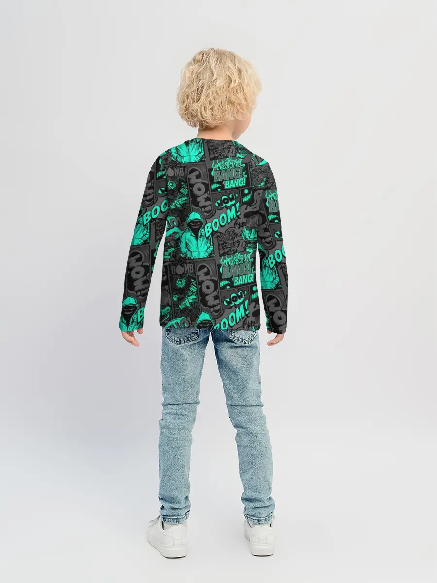 Детский лонгслив / Comics Style