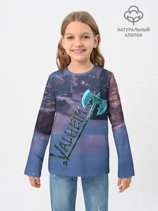 Детский лонгслив / Valheim лого с секирой