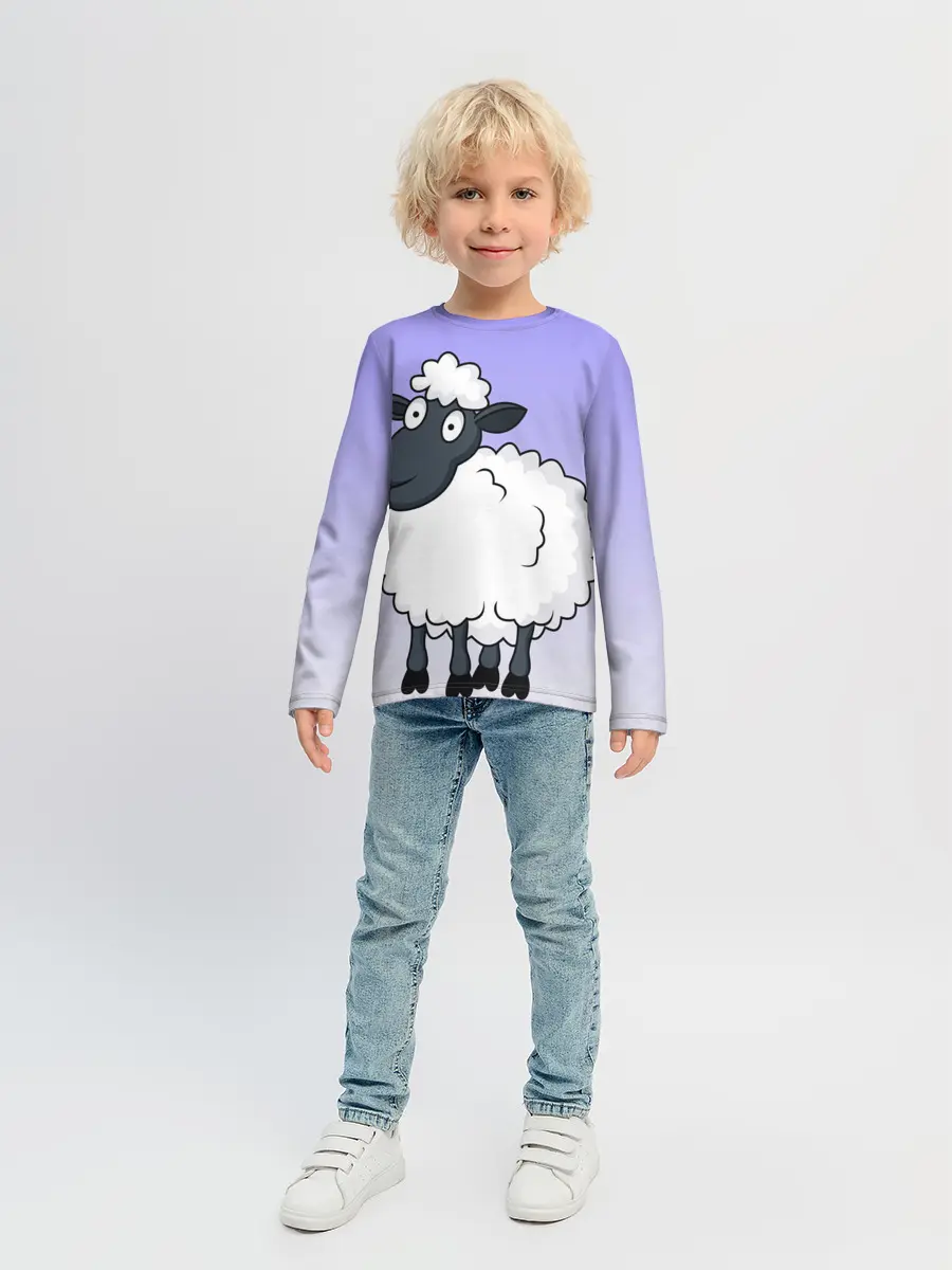 Детский лонгслив / Нарисованный милый барашек