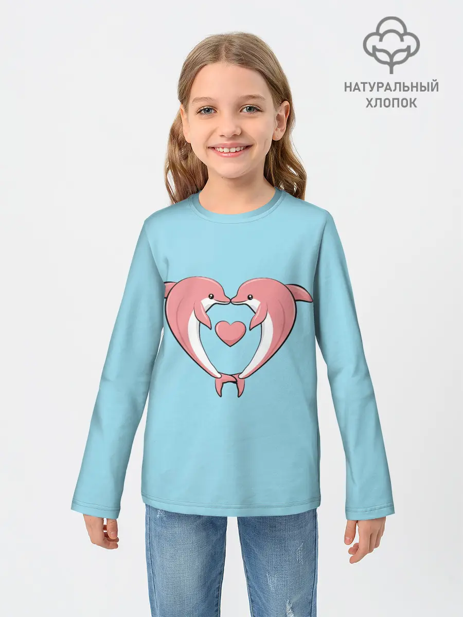 Детский лонгслив / Дельфины