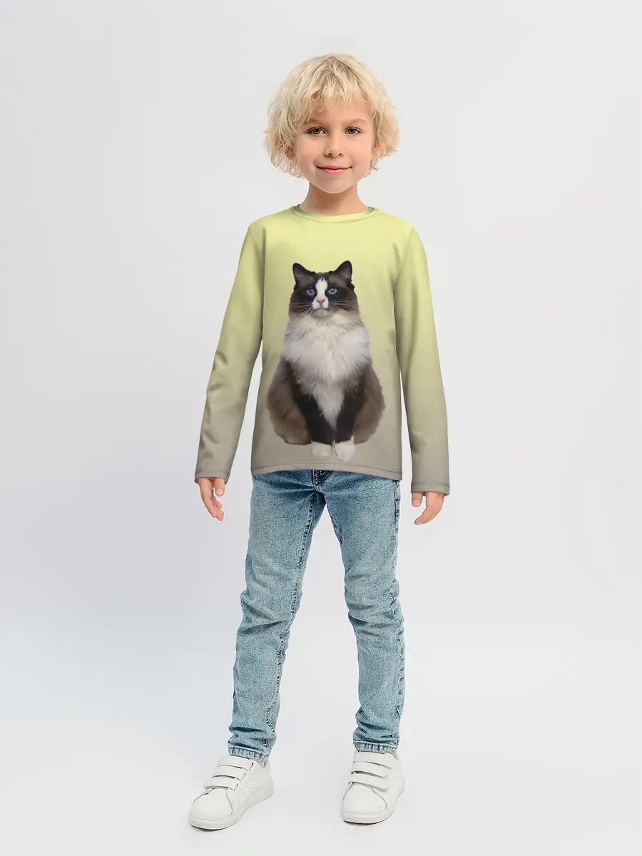 Детский лонгслив / персидская пушистая кошка