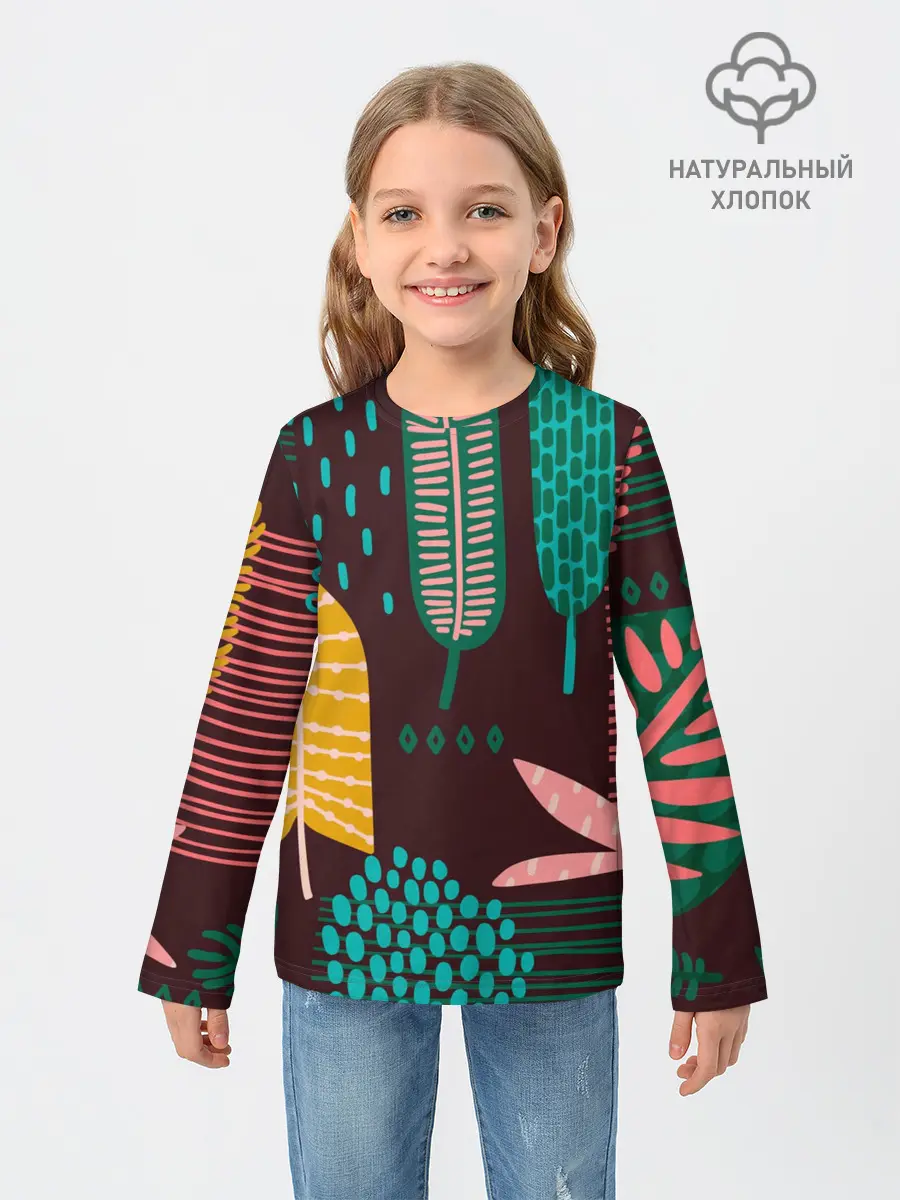 Детский лонгслив / Листья