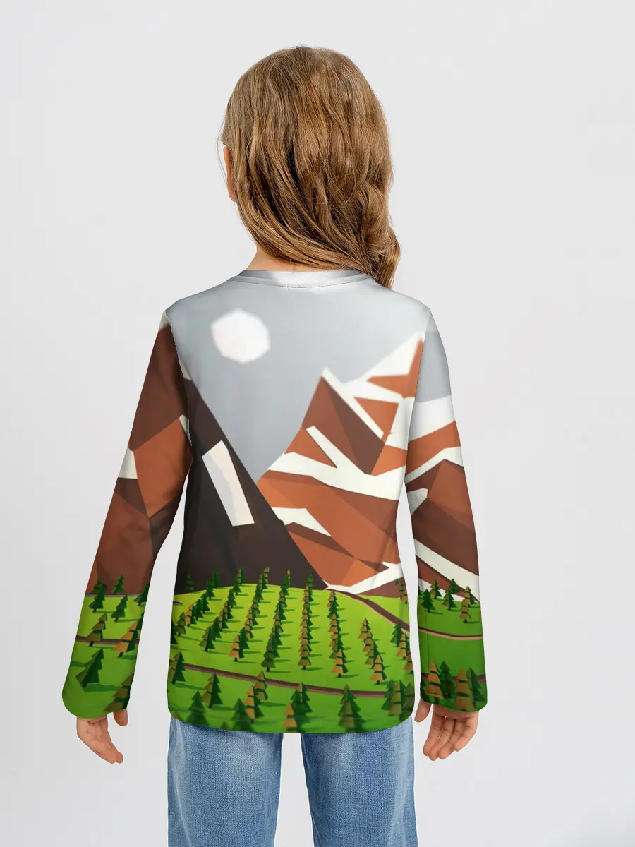 Детский лонгслив / Горы