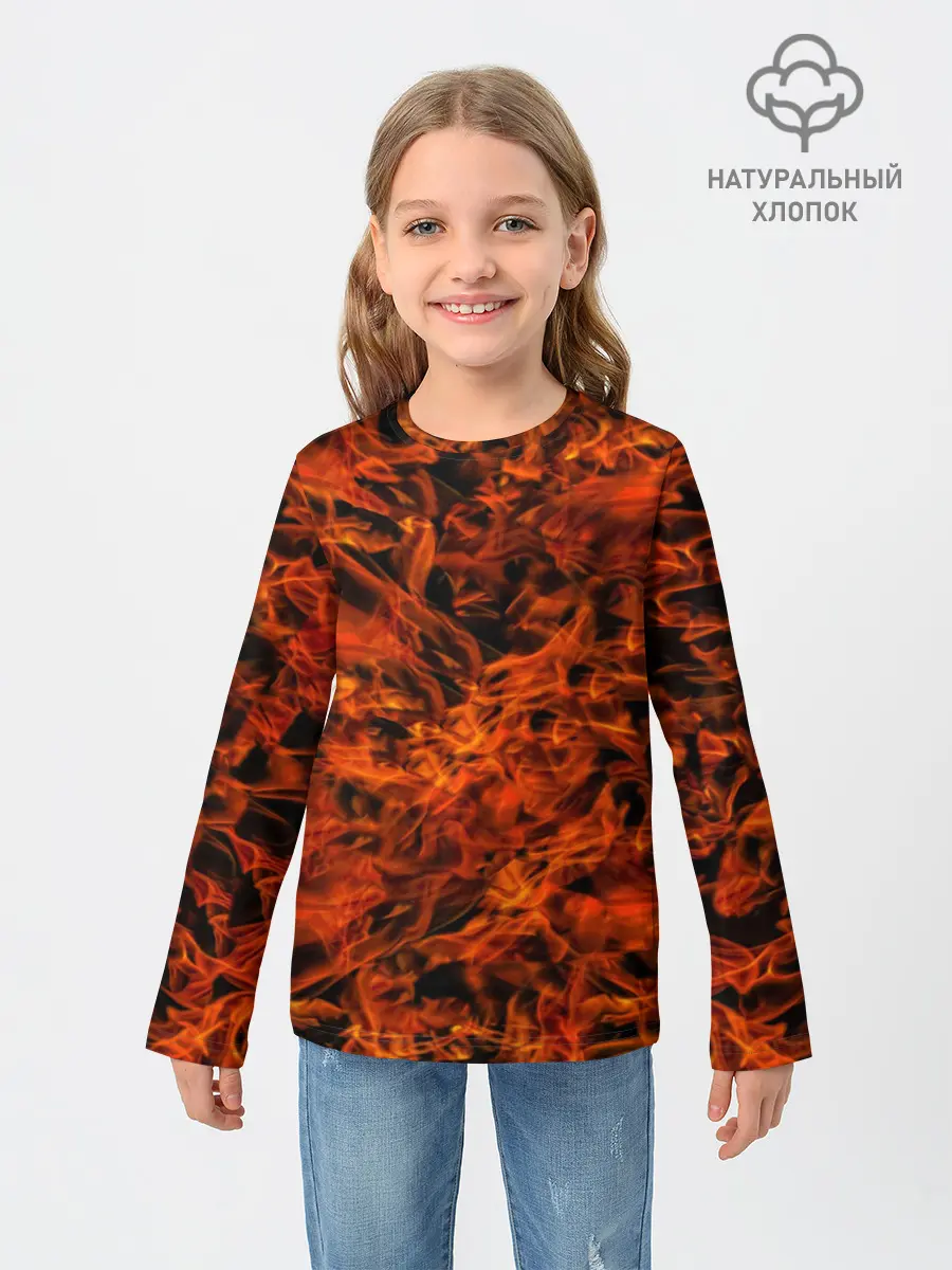 Детский лонгслив / Пламя