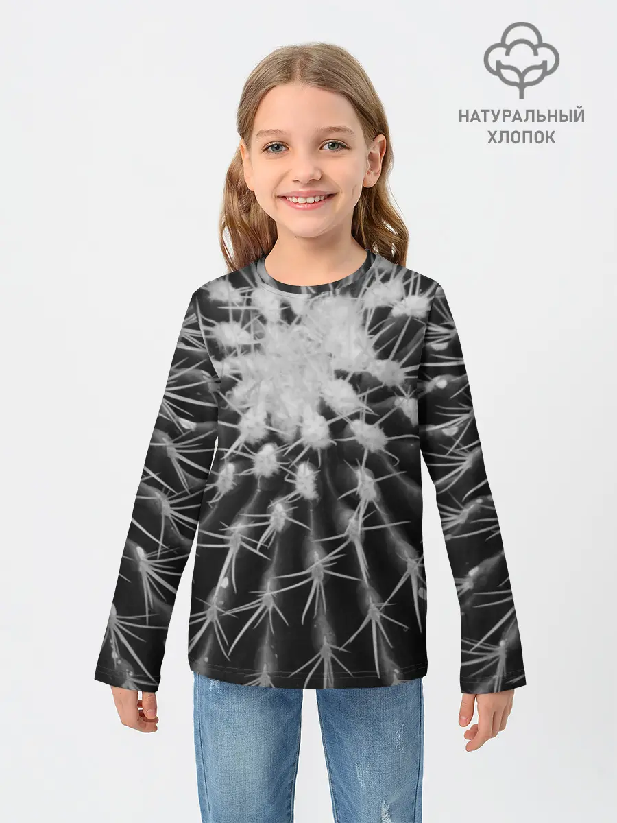 Детский лонгслив / Кактусовый