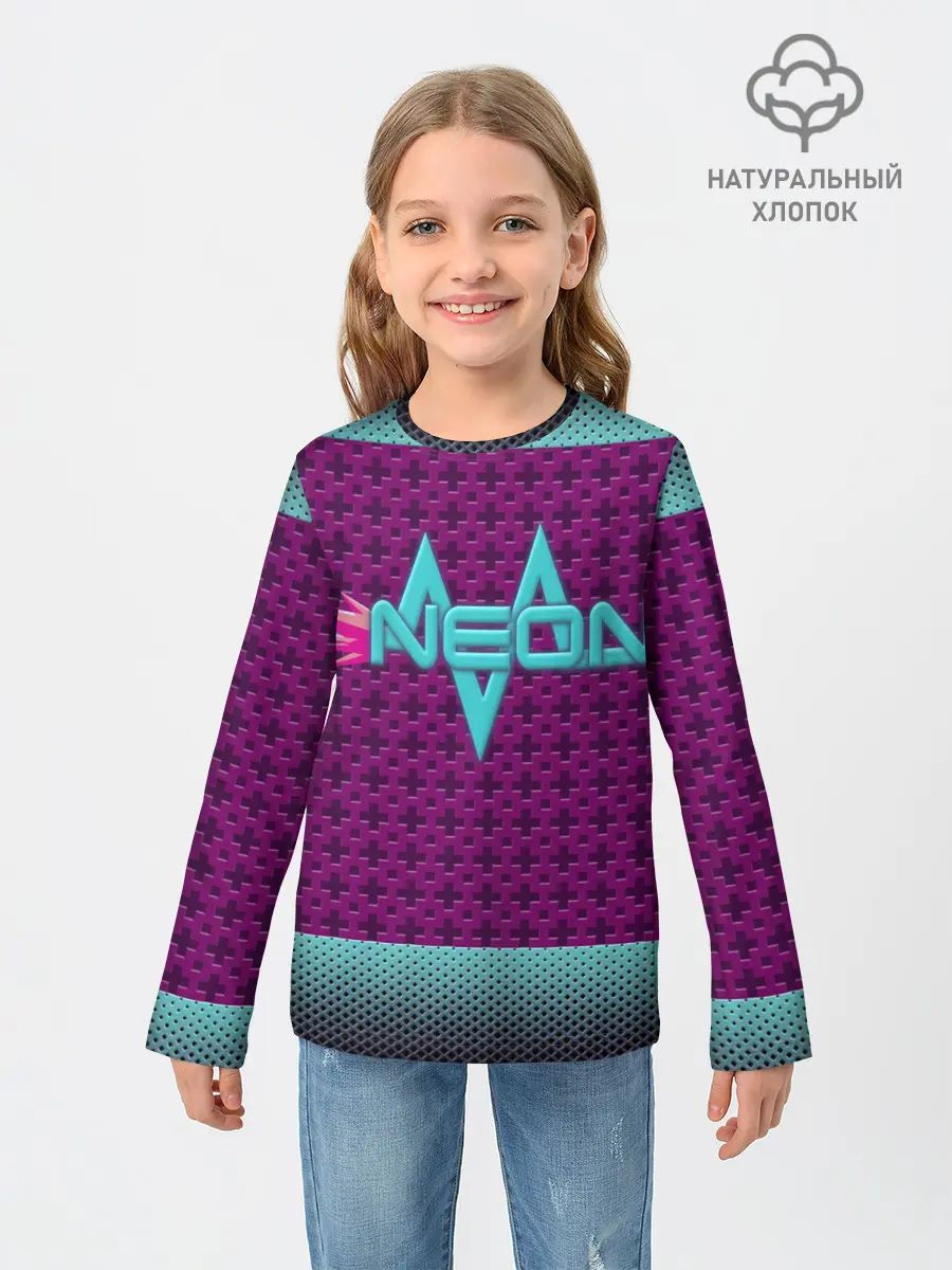 Детский лонгслив / Неоновый гонщик