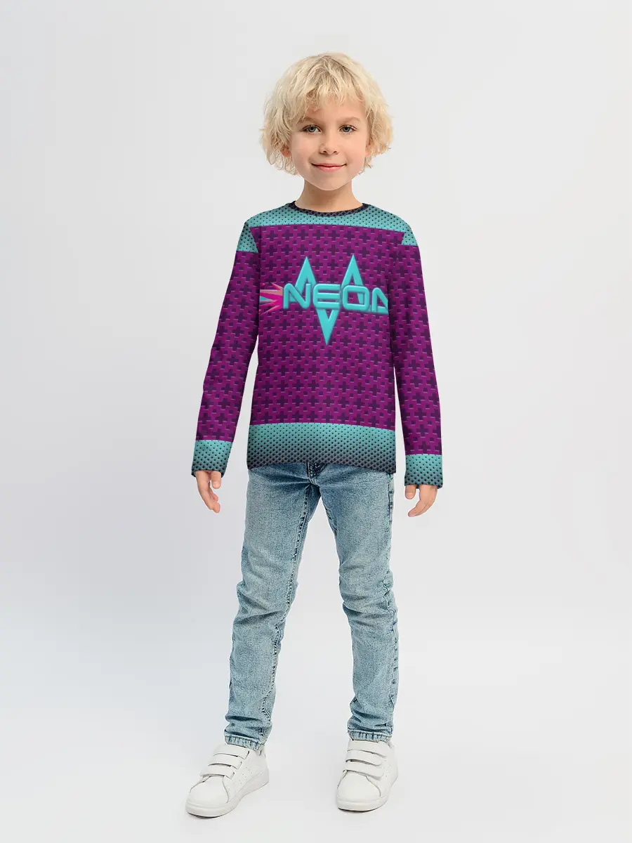 Детский лонгслив / Неоновый гонщик