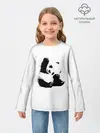 Детский лонгслив / Панда минимализм