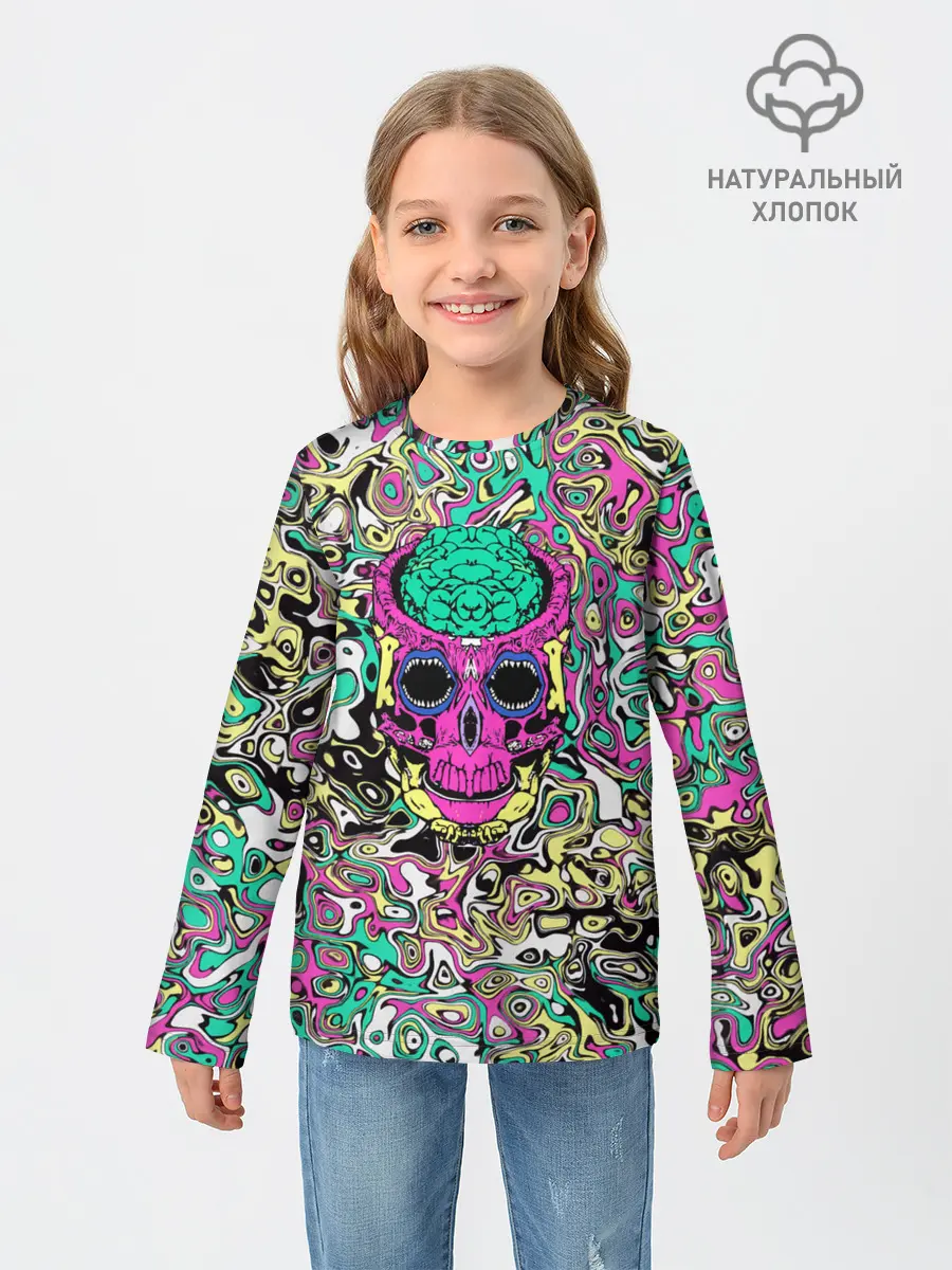 Детский лонгслив / Череп