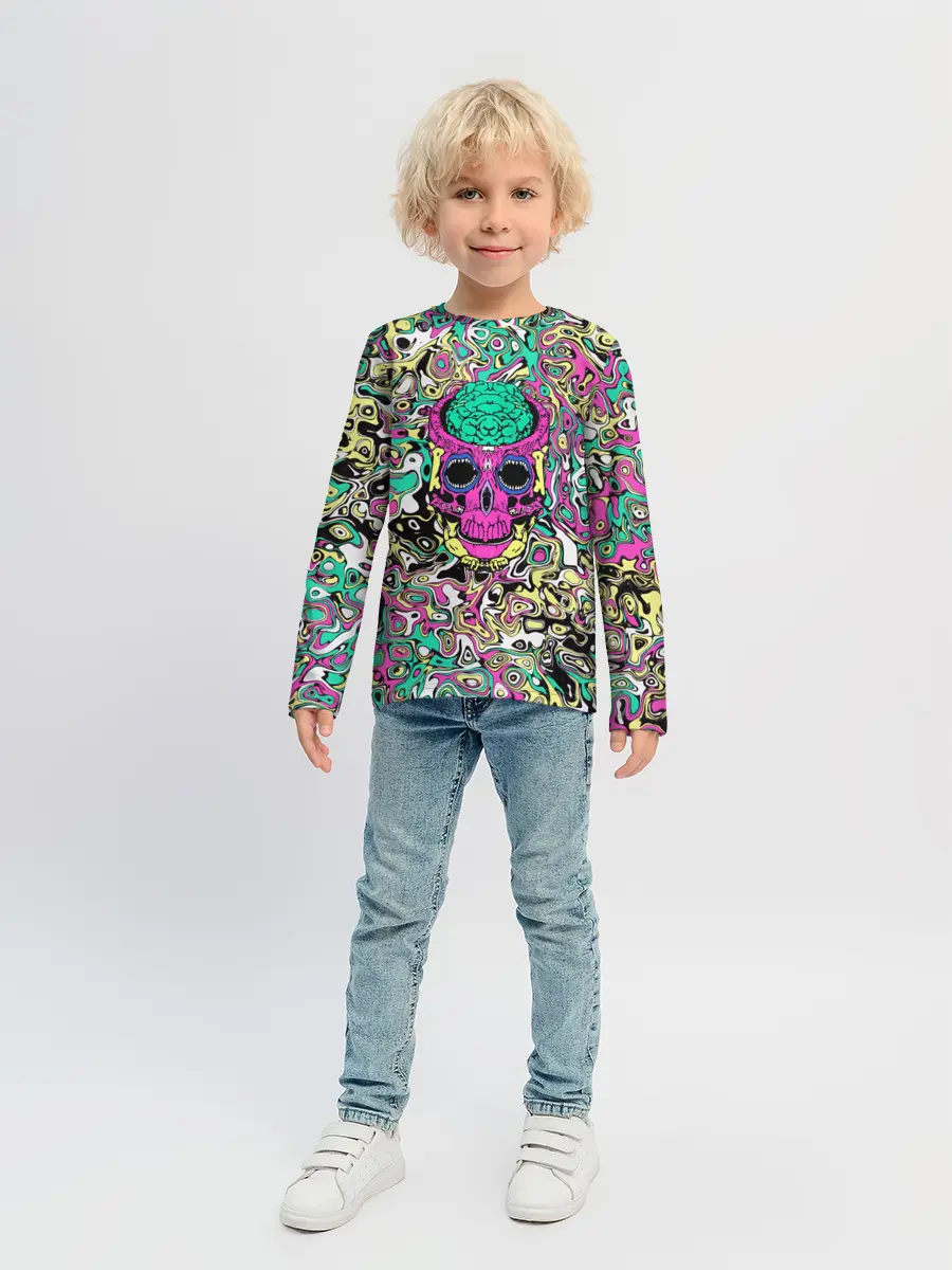Детский лонгслив / Череп