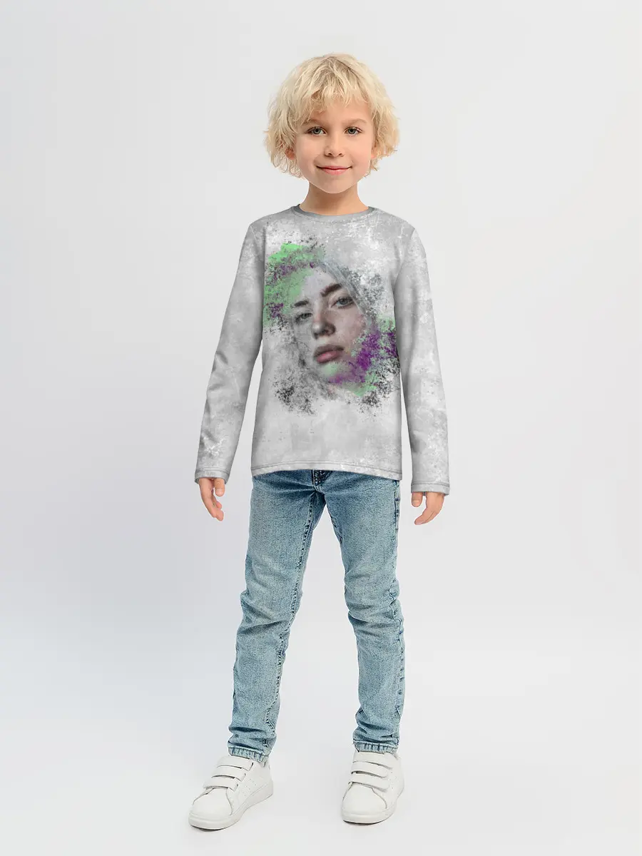 Детский лонгслив / Билли Айлиш красочная