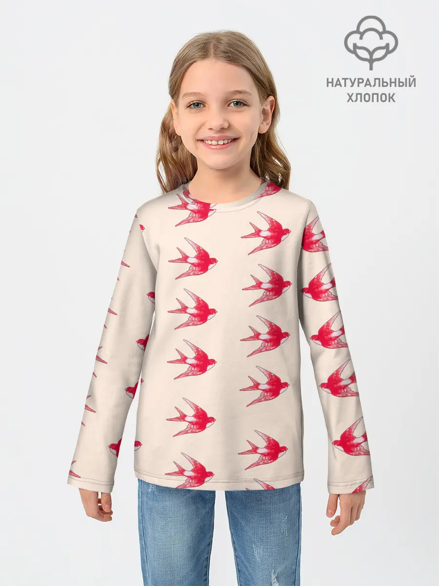 Детский лонгслив / Синицы