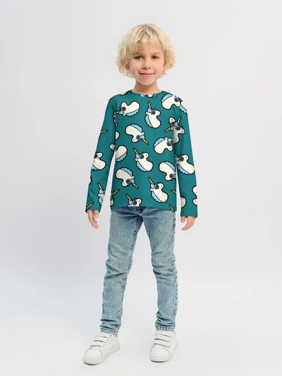 Детский лонгслив / Крутые Единороги