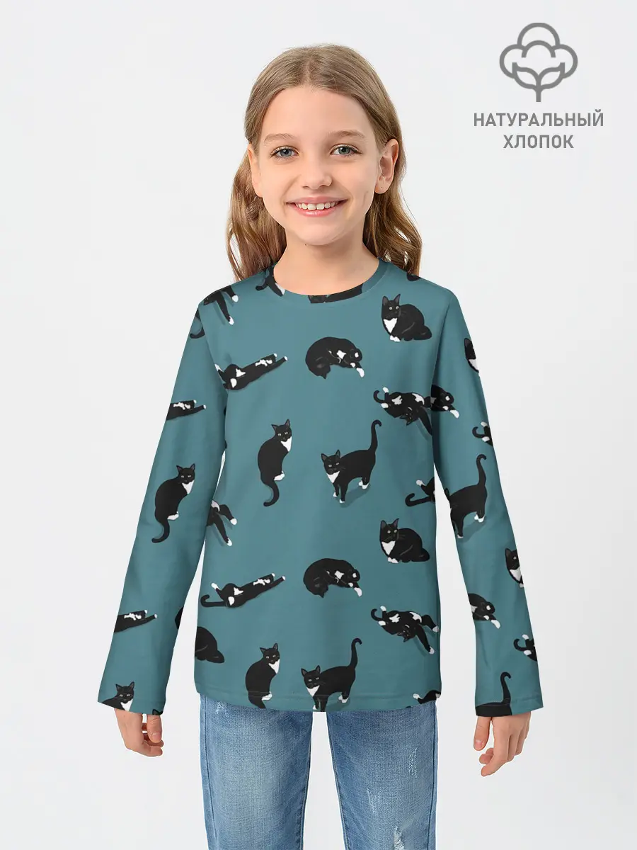 Детский лонгслив / Коты и кошечки