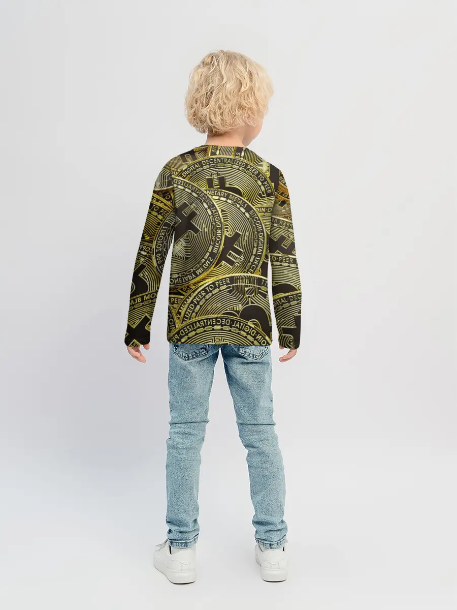 Детский лонгслив / БИТКОИНЫ МОНЕТЫ