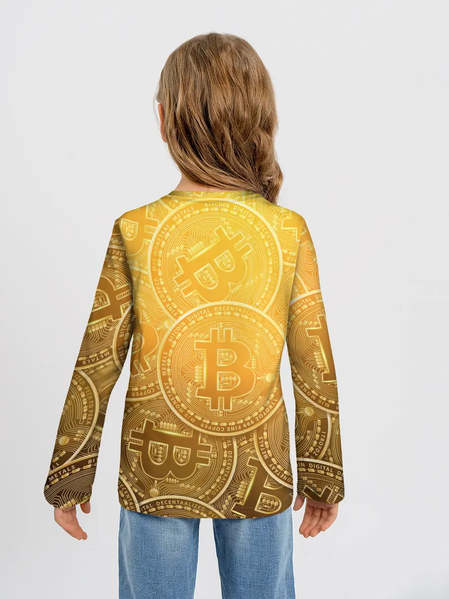 Детский лонгслив / БИТКОИН МОНЕТЫ