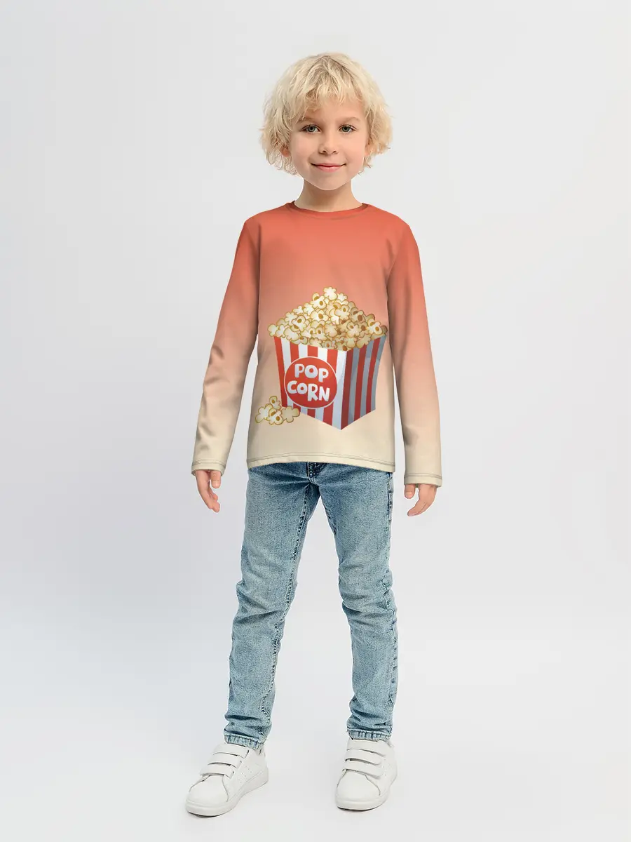 Детский лонгслив / попкорн рисунок