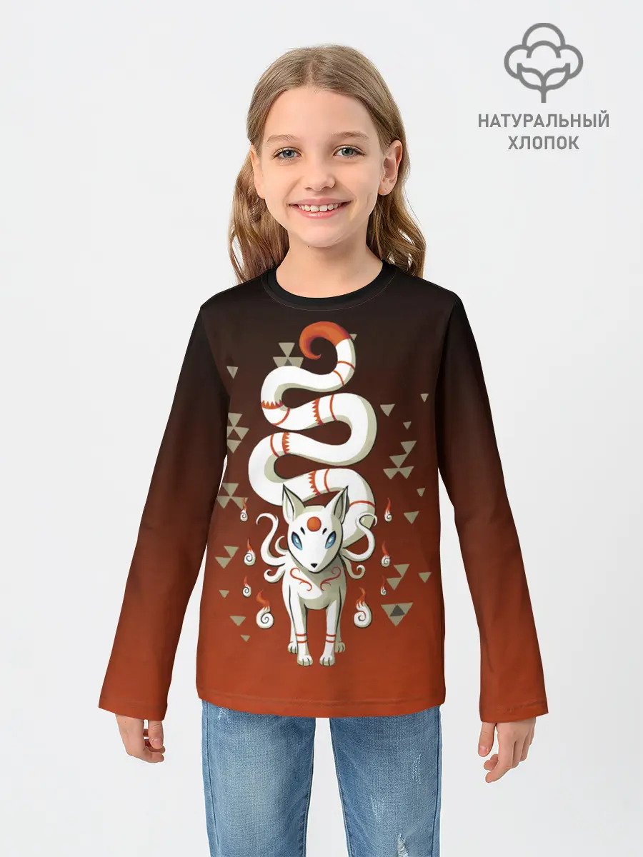 Детский лонгслив / Длиннохвостая лисица Инари