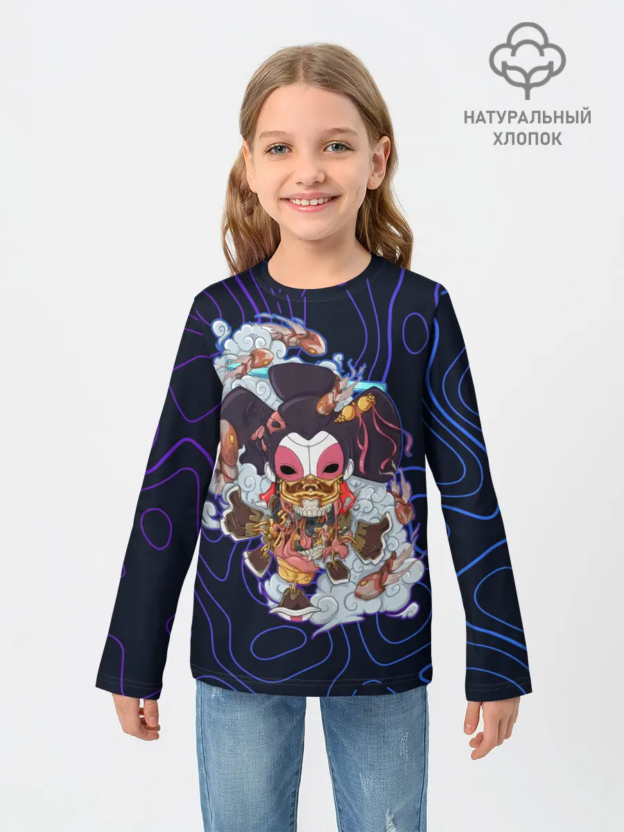 Детский лонгслив / Призрак в доспехах | Cyberpunk