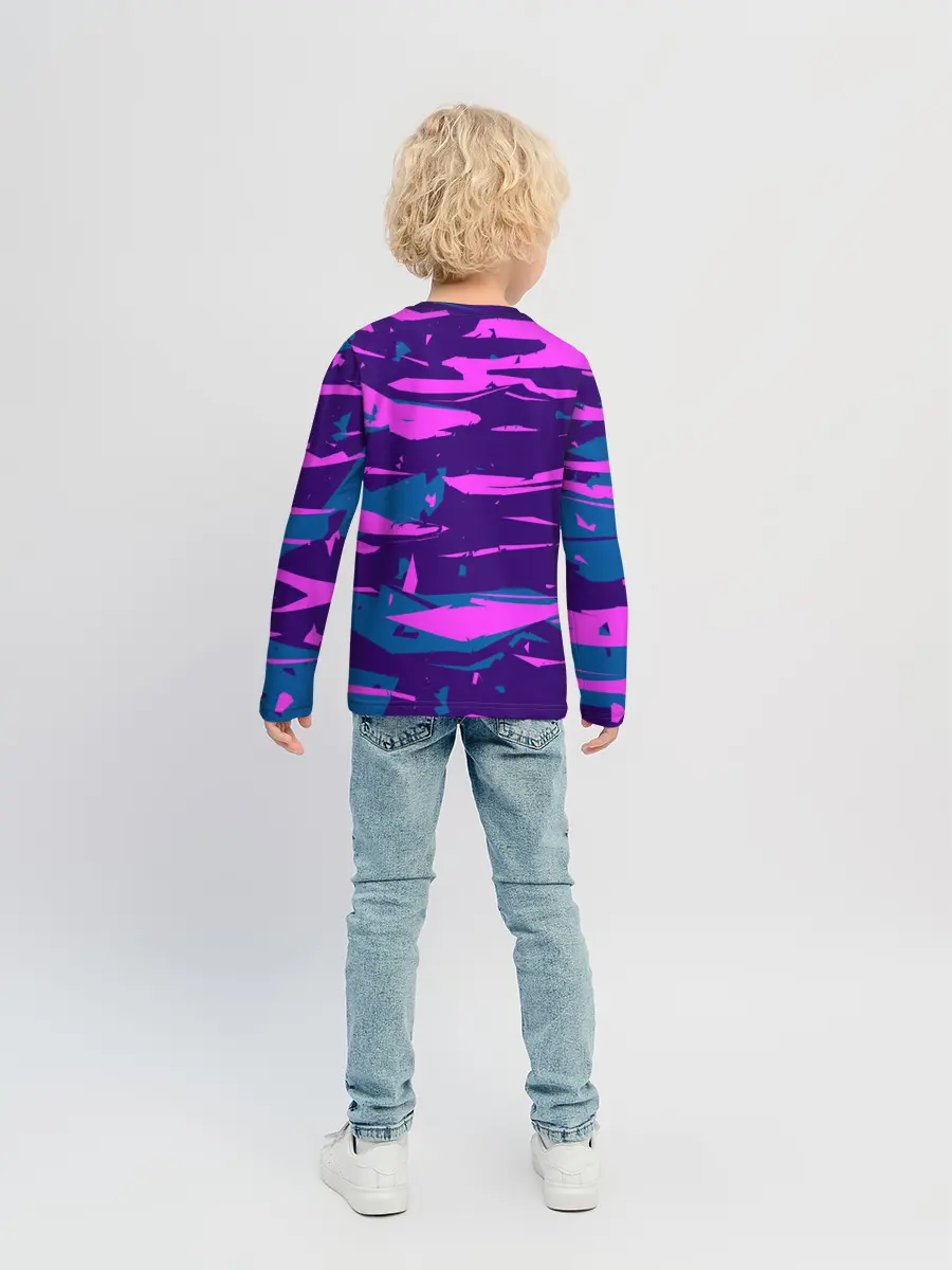 Детский лонгслив / CYBERSTYLE NEON CAMOUFLAGE