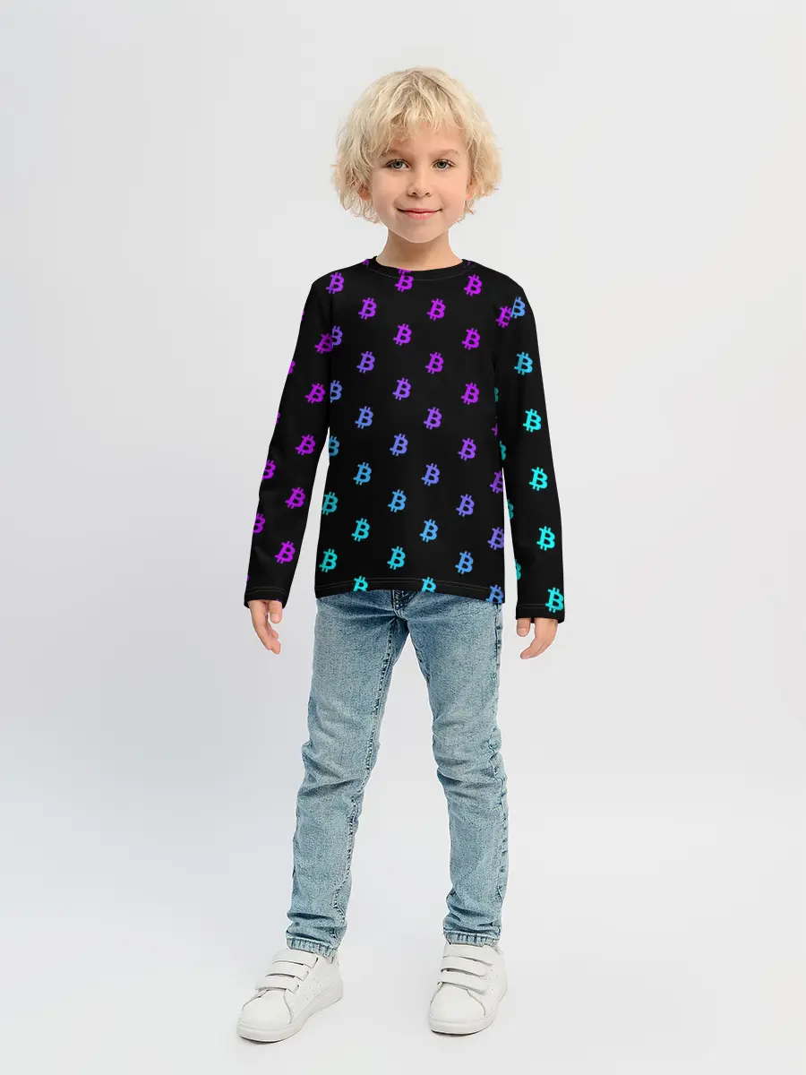 Детский лонгслив / БИТКОИН НЕОН |BITCOIN NEON