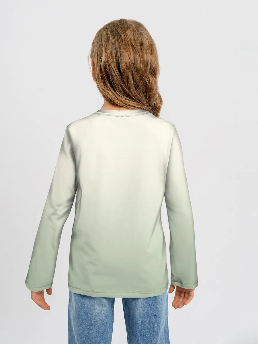 Детский лонгслив / девушка кимоно зима Япония кот