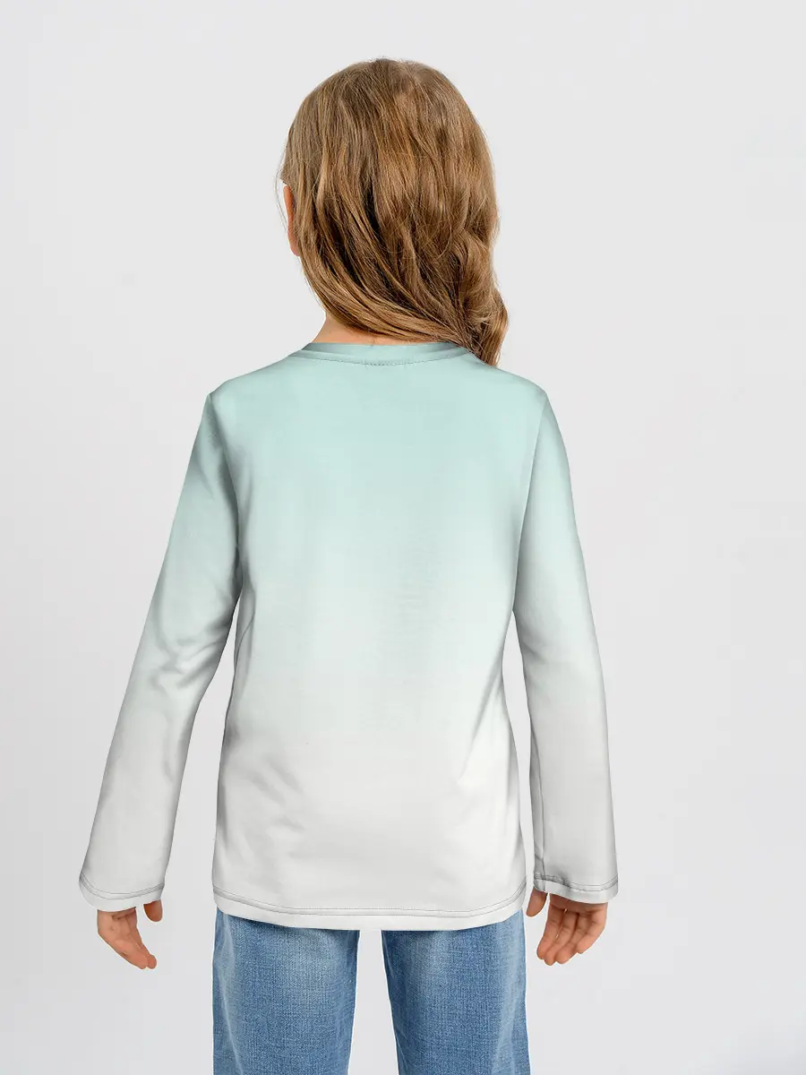 Детский лонгслив / Девочка и любимый кот арт