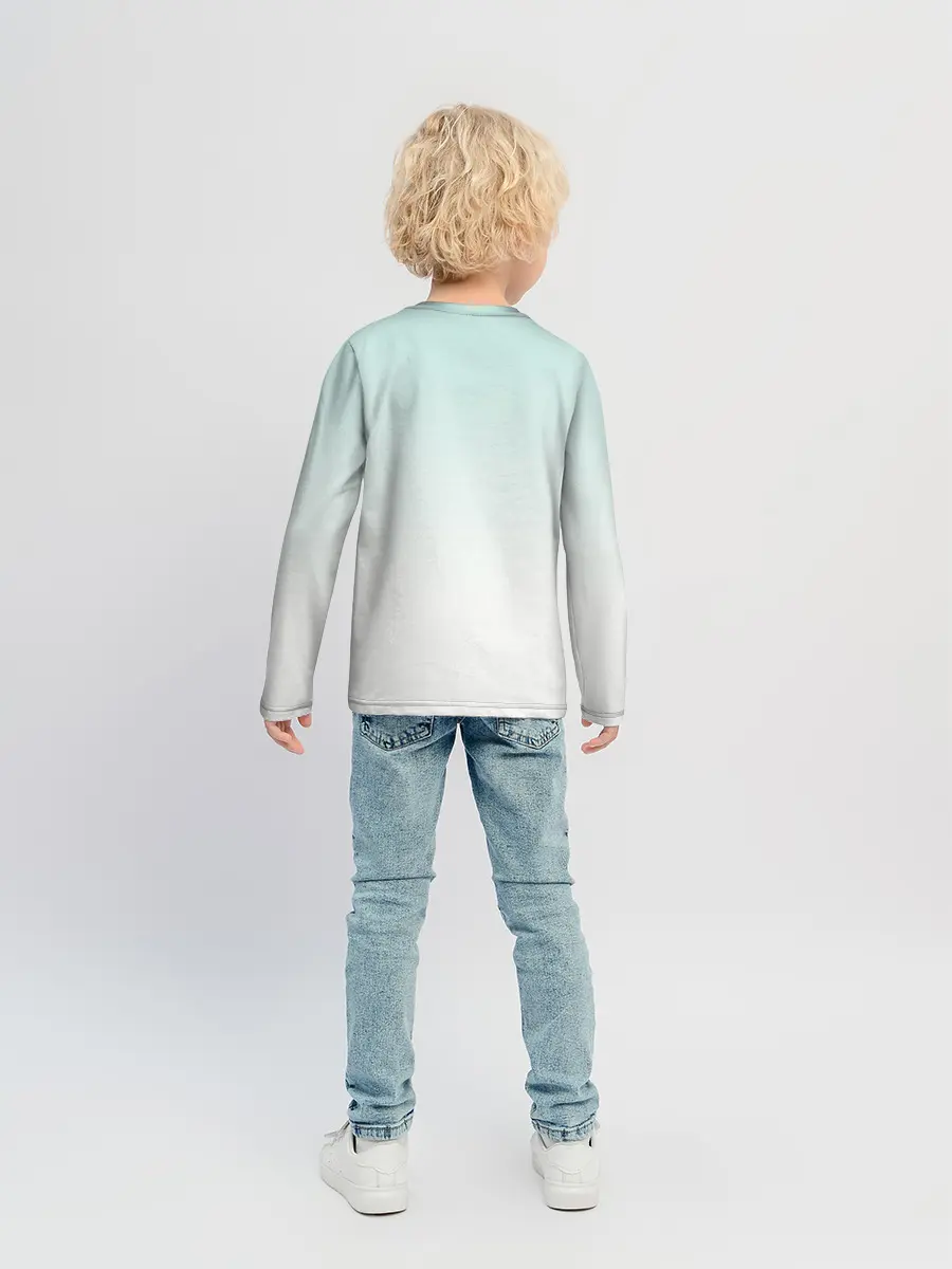 Детский лонгслив / Девочка и любимый кот арт