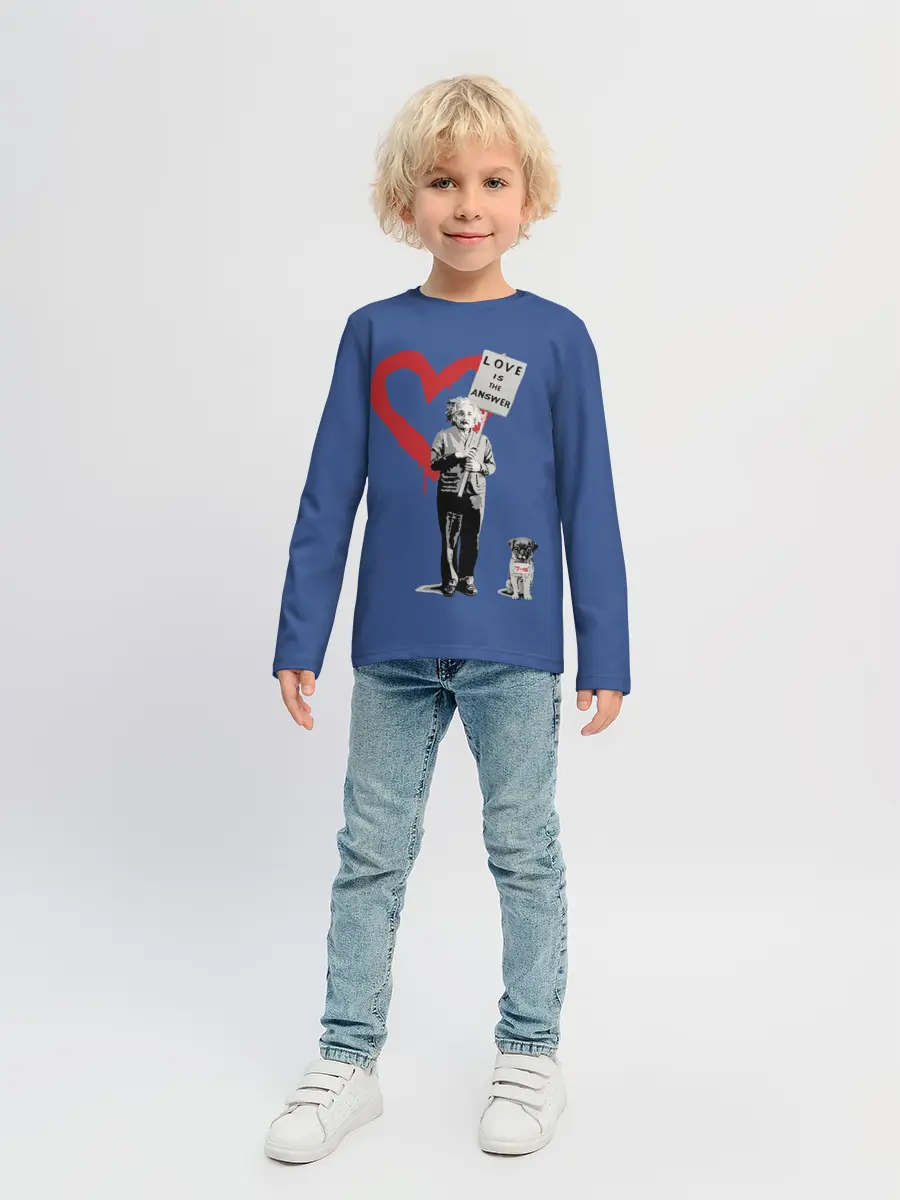Детский лонгслив / Любовь это ответ | Banksy