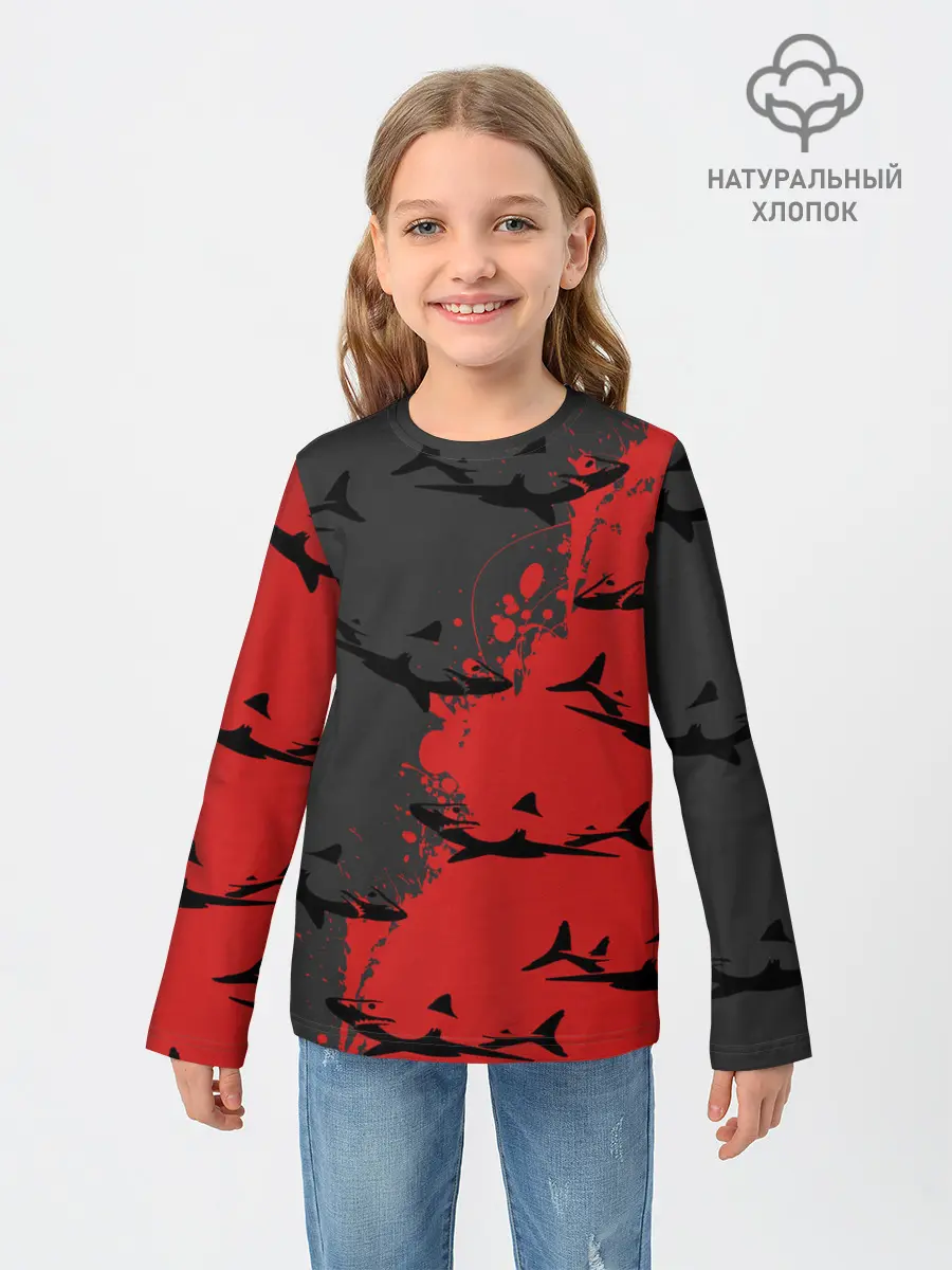 Детский лонгслив / Акулы