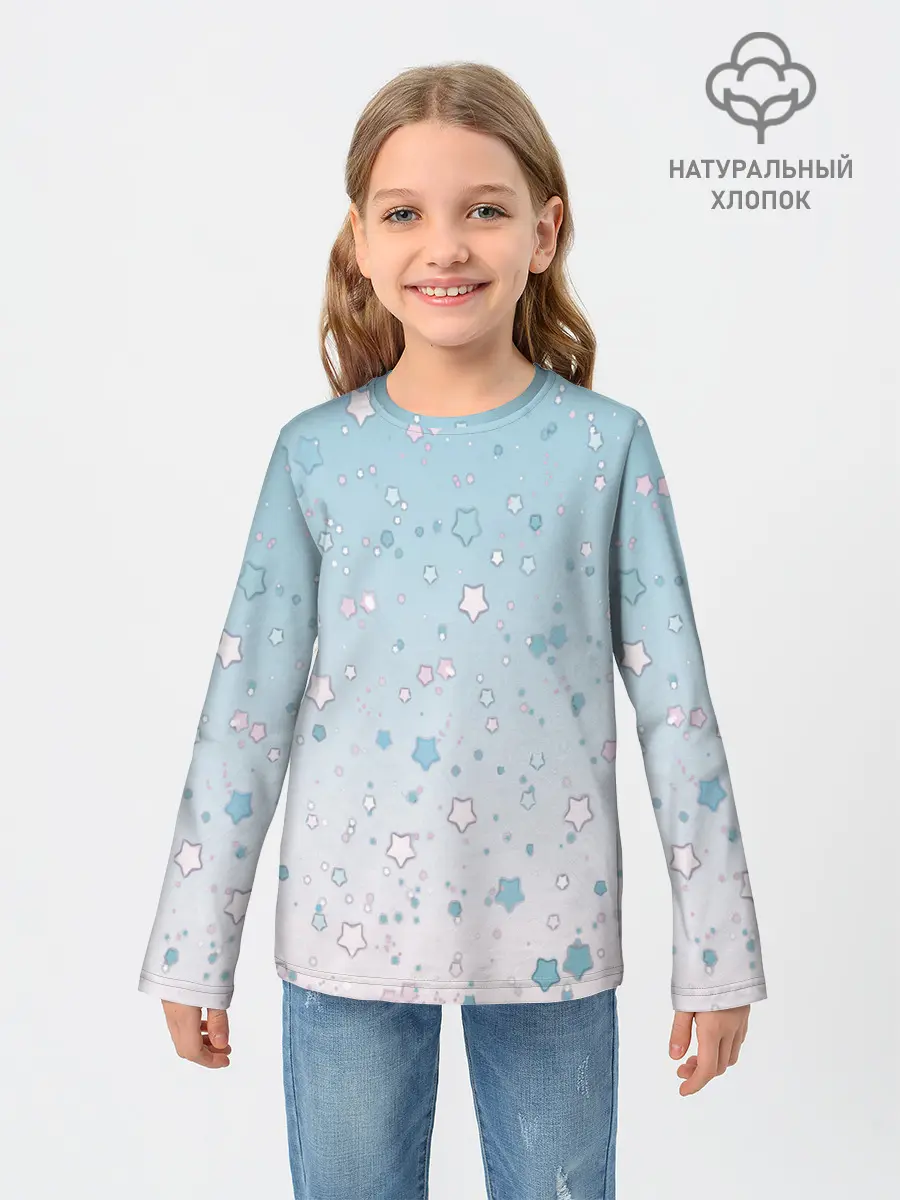 Детский лонгслив / милые звездочки узор