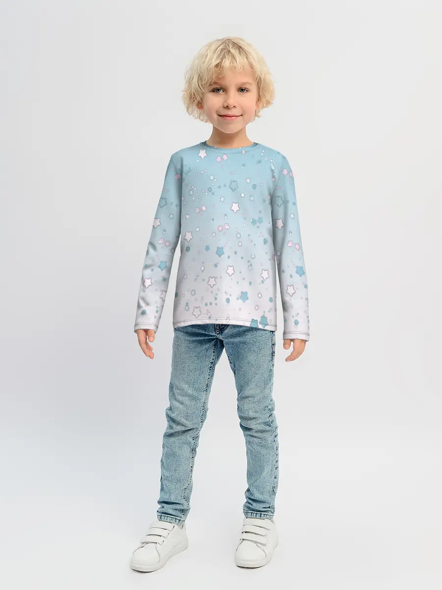 Детский лонгслив / милые звездочки узор
